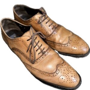 To Boot Liddell Burnished Tan Calf Wingtip Brogue Shoes EUC Made in Italy $495